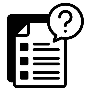 Sınav Kağıt simgesi, vektör illüstrasyonu basit tasarım