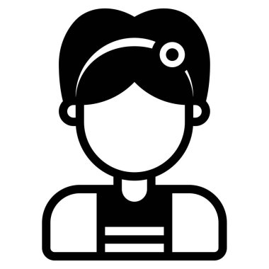 Frida Kahlo simgesi, vektör illüstrasyonu basit tasarım