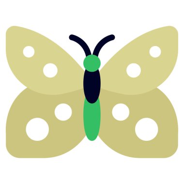 Kelebek kanadı simgesi, vektör illüstrasyonu basit tasarım