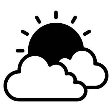Bulut Gökyüzü simgesi, vektör illüstrasyonu basit tasarım