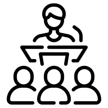 Seminer simgesi, vektör illüstrasyonu basit tasarım