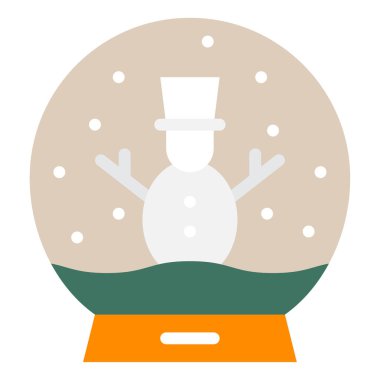 Kar Küresi simgesi, vektör illüstrasyonu basit tasarım