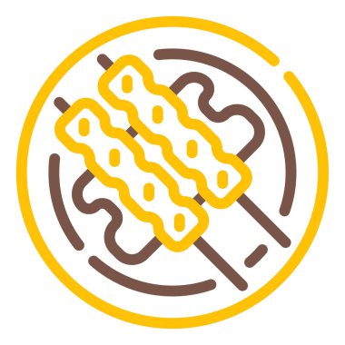 Satay simgesi, vektör illüstrasyonu basit tasarım