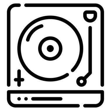 turntable simgesi, vektör illüstrasyonu basit tasarım