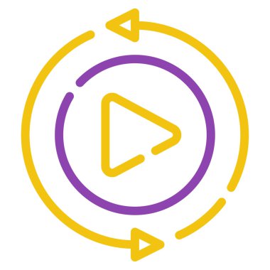 Çalma düğmesi simgesi, vektör illüstrasyonu basit tasarım