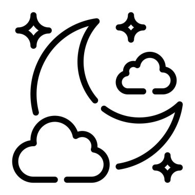 Ay ışığı simgesi, vektör illüstrasyonu basit tasarım