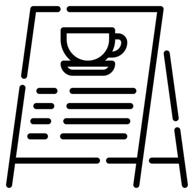 Kahve Menüsü simgesi, vektör illüstrasyonu basit tasarım