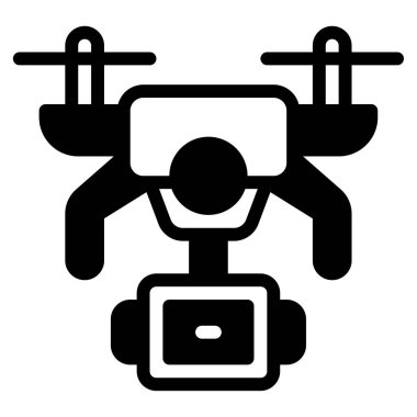 Drone simgesi, vektör illüstrasyonu basit tasarım