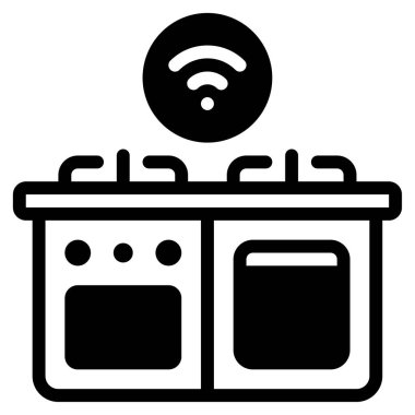 Akıllı Pişirme simgesi, vektör illüstrasyonu basit tasarım