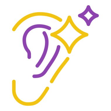 Yapay Kulak simgesi, vektör illüstrasyonu basit tasarım