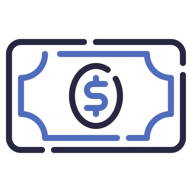 Banknote simgesi, vektör illüstrasyonu basit tasarım