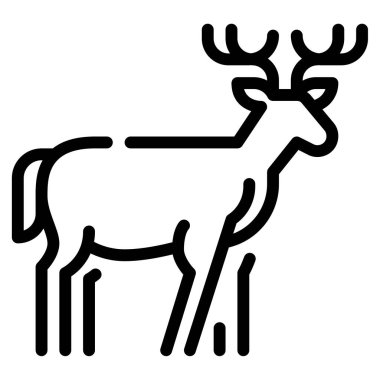 geyik simgesi, vektör illüstrasyonu basit tasarım