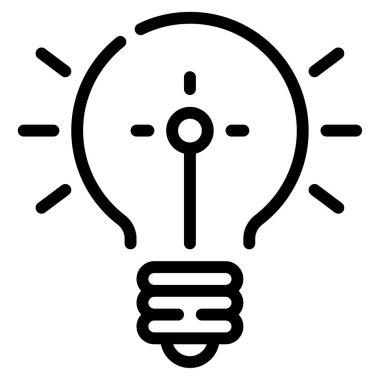 Ampul simgesi, vektör illüstrasyonu basit tasarım