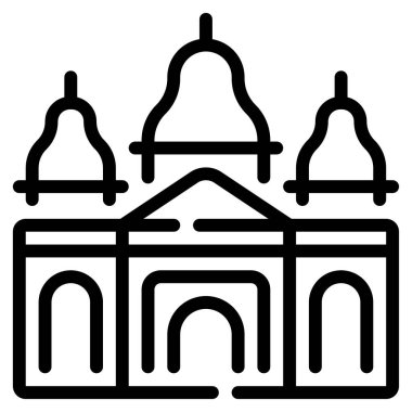 Eski tapınak simgesi, vektör çizimi basit tasarım