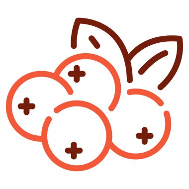 Kızılcık simgesi, vektör illüstrasyonu basit tasarım