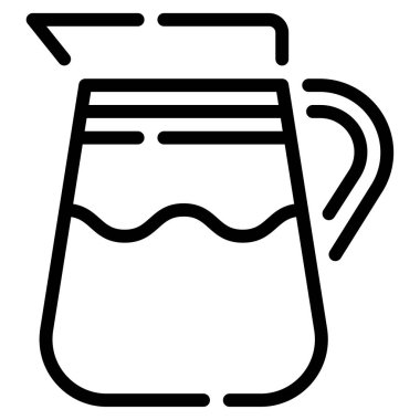 Süt sürahisi simgesi, vektör illüstrasyonu basit tasarım