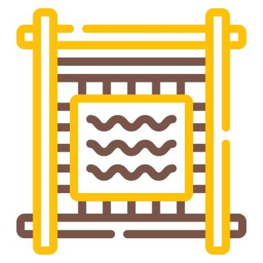 Geleneksel Dokuma simgesi, vektör illüstrasyonu basit tasarım