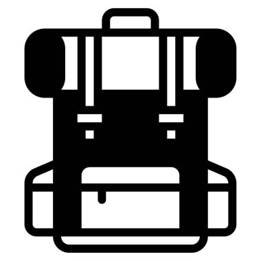 sırt çantası simgesi, vektör illüstrasyonu basit tasarım