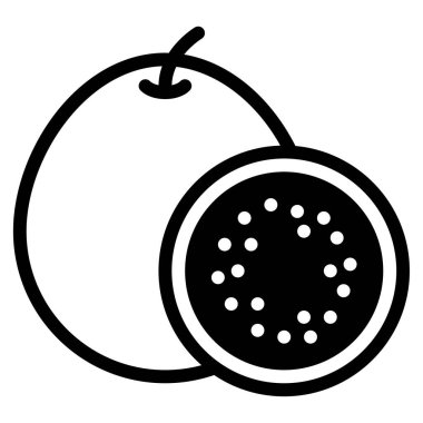 Passionfruit simgesi, vektör illüstrasyonu basit tasarım