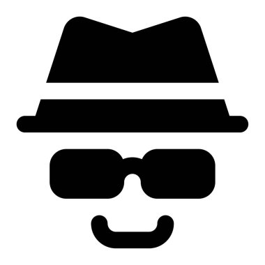 Gri Şapka SEO simgesi, vektör illüstrasyonu basit tasarım