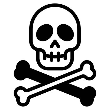 iskelet simgesi, vektör illüstrasyonu basit tasarım