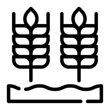 Tahıl Alanı simgesi, vektör illüstrasyonu basit tasarım