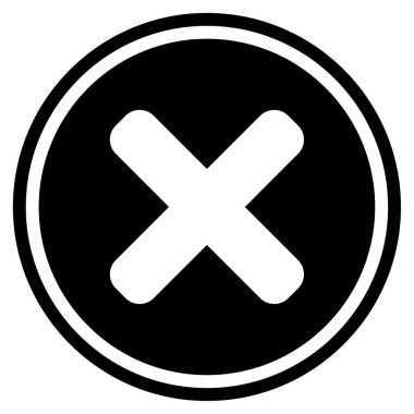 Kapalı işaret simgesi, vektör illüstrasyonu basit tasarım