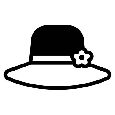 Güneş Şapkası simgesi, vektör illüstrasyonu basit tasarım