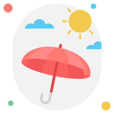 Güneş Şemsiyesi simgesi, vektör illüstrasyonu basit tasarım