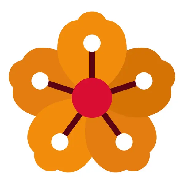 Kiraz çiçeği simgesi, vektör illüstrasyonu basit tasarım