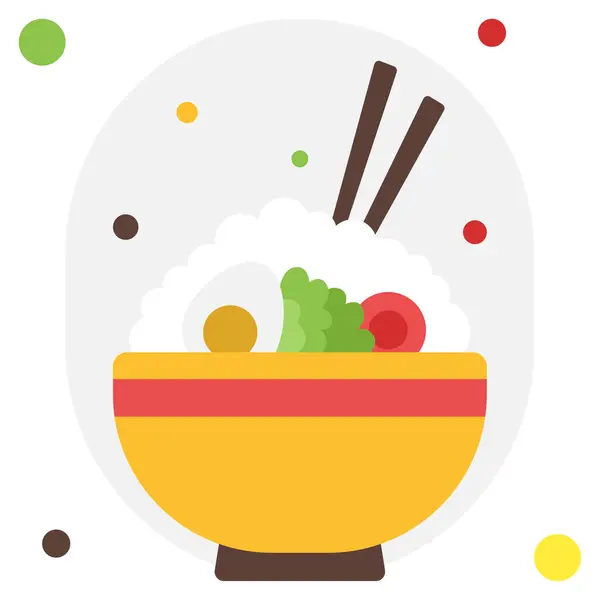 pirinç kase simgesi, vektör illüstrasyonu basit tasarım