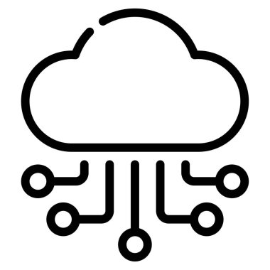 Bulut Bütünleşme simgesi, vektör illüstrasyonu basit tasarım