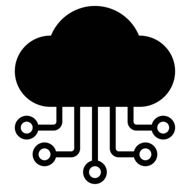 Bulut Bütünleşme simgesi, vektör illüstrasyonu basit tasarım