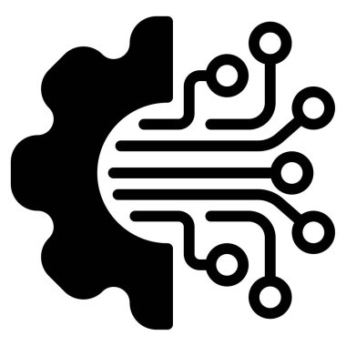 Makine Öğrenme simgesi, vektör illüstrasyonu basit tasarım