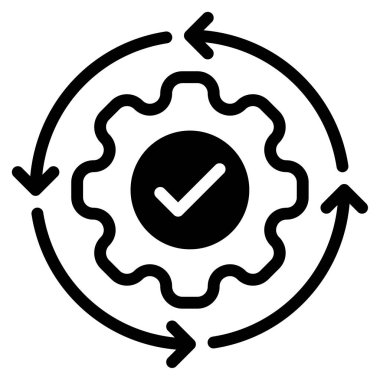 Süreç optimizasyon simgesi, vektör illüstrasyonu basit tasarım