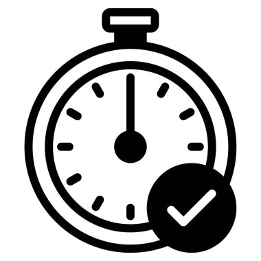 Zaman İzleme simgesi, vektör illüstrasyonu basit tasarım