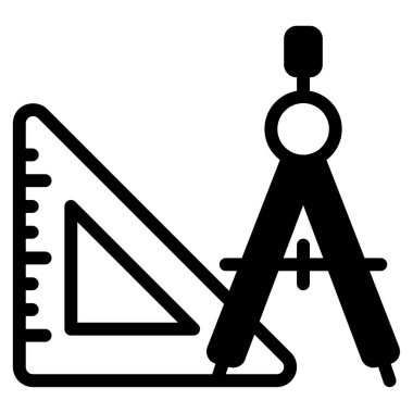 Pusula geometri aracı simgesi, vektör illüstrasyonu basit tasarım