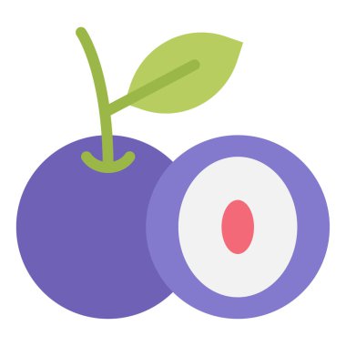 Jabuticaba simgesi, vektör illüstrasyonu basit tasarım