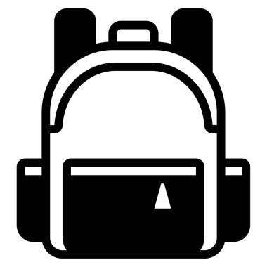 Okul çantası simgesi, vektör illüstrasyonu basit tasarım