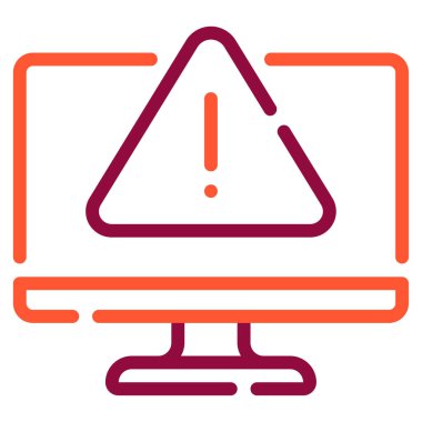 Virüs Uyarı simgesi, vektör illüstrasyonu basit tasarım