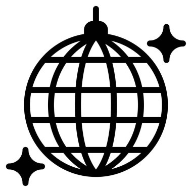 disko topu simgesi, vektör illüstrasyonu basit tasarım