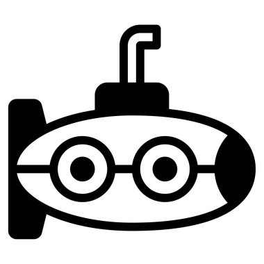 Denizaltı simgesi, vektör çizimi basit tasarım