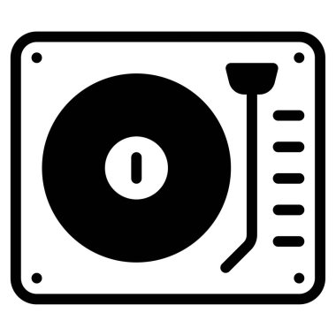 Vinil kayıt simgesi, vektör illüstrasyon basit tasarım