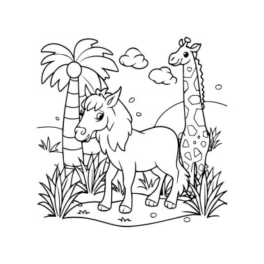 Safari boyama sayfaları. Boyama kitabı için Safari özeti