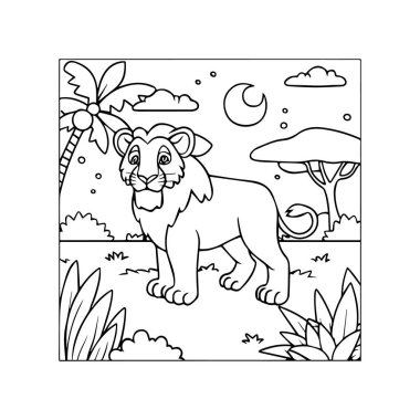 Safari boyama sayfaları. Boyama kitabı için Safari özeti