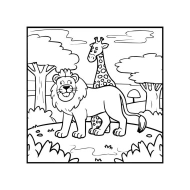 Safari boyama sayfaları. Boyama kitabı için Safari özeti