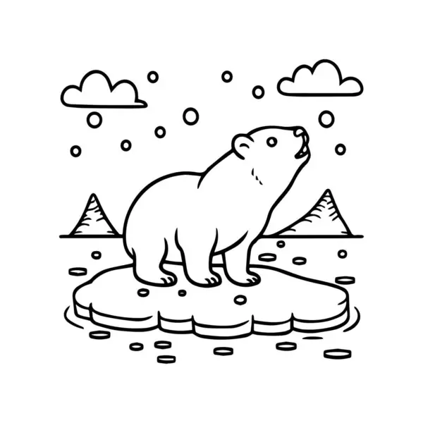 Kutup Hayvanları Boyama sayfaları. kutup hayvanı ana hat vektörü