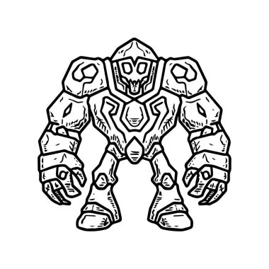 Golem boyama sayfaları. Canavar kaya boyama sayfaları