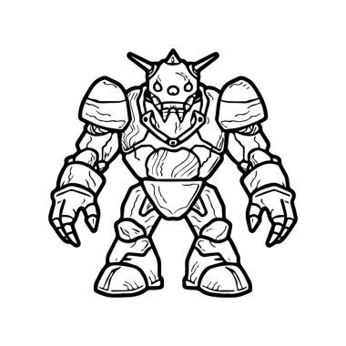 Golem boyama sayfaları. Canavar kaya boyama sayfaları