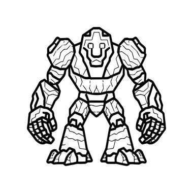 Golem boyama sayfaları. Canavar kaya boyama sayfaları